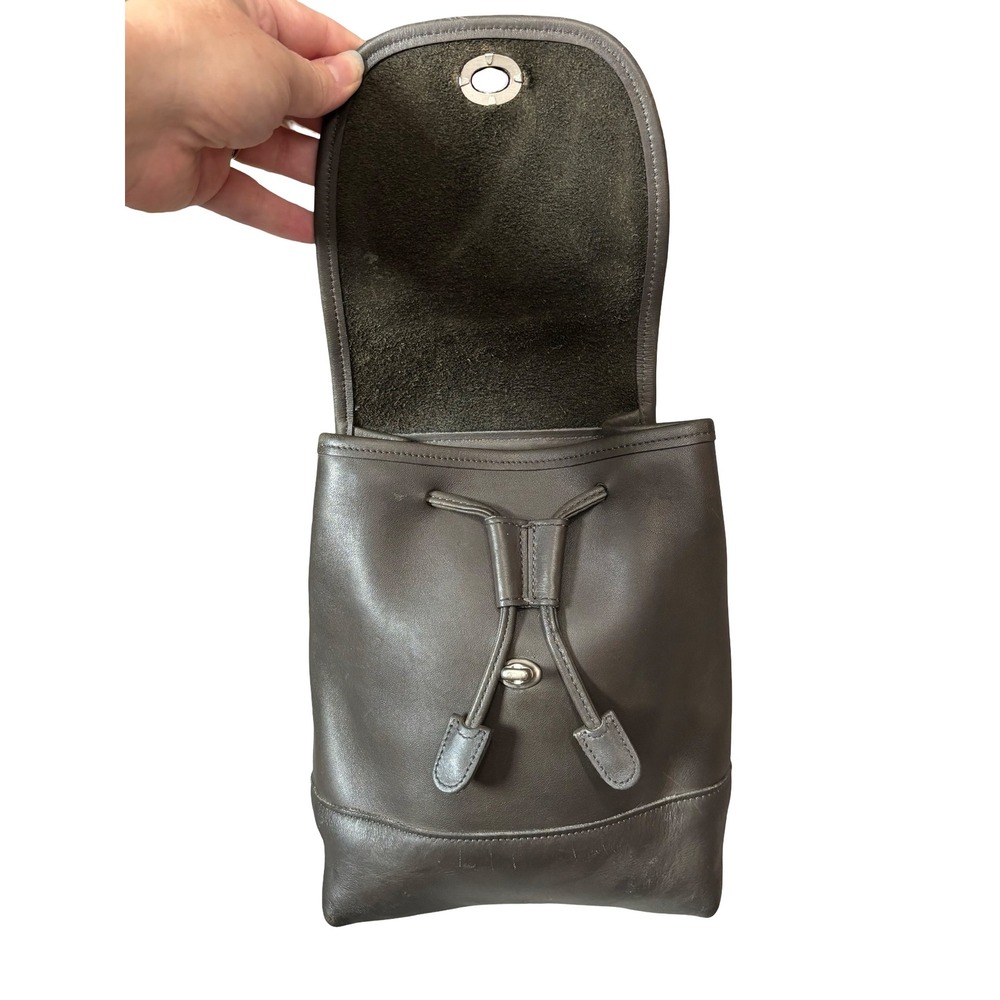 Coach Vintage 9960 Mini Backpack Charcoal Gray Glove Tanned Leather - Picture 6 of 11